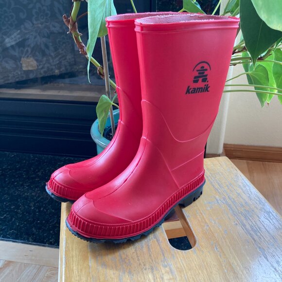Kamik youth rubber rain boots sz 1 - Picture 3 of 8